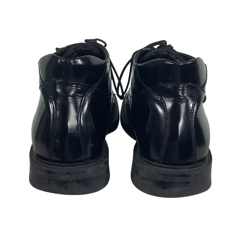 Alfani Domingo Mens Black Patent Leather Chukka Boots Made in Italy Size 10.5
